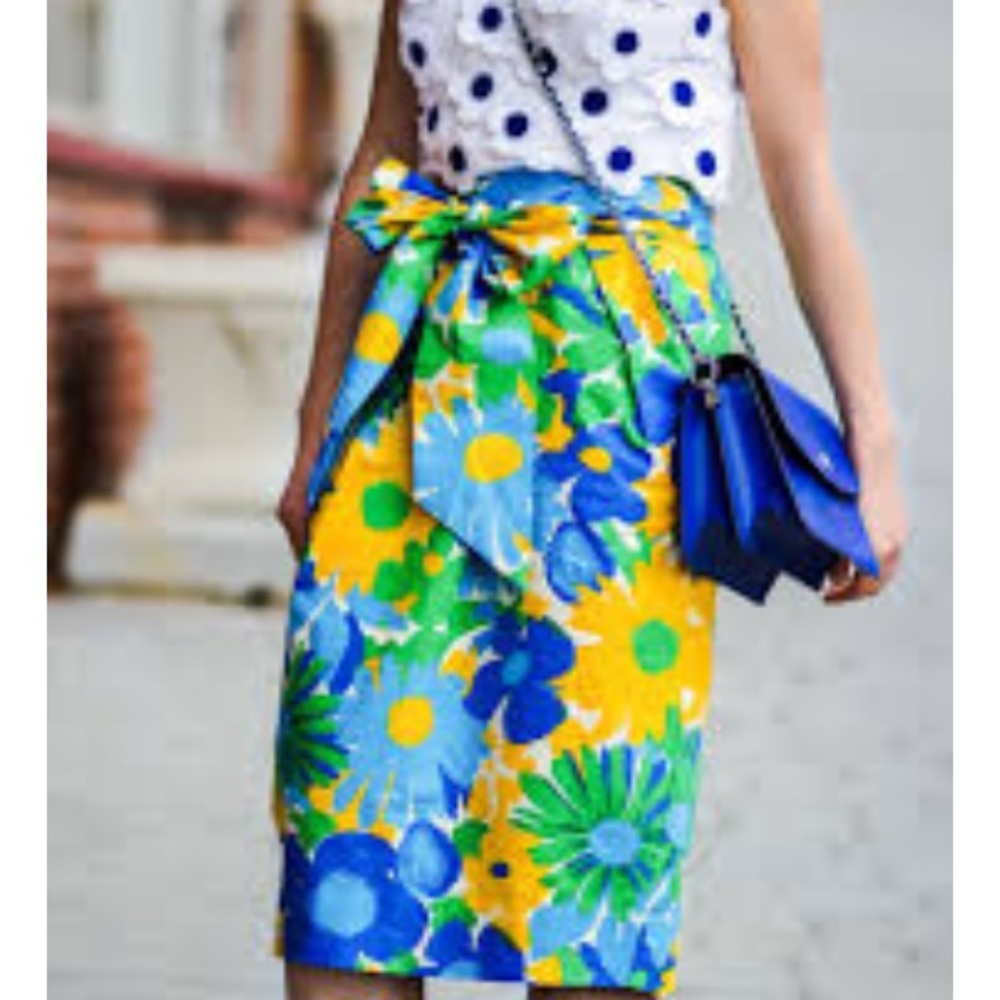 J Crew Tie Waist Floral Skirt NWT